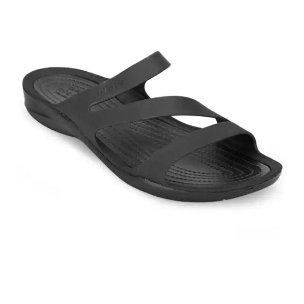 Crocs swift water strappy sandals waterproof men’s 8 woman’s 10 black summer bea